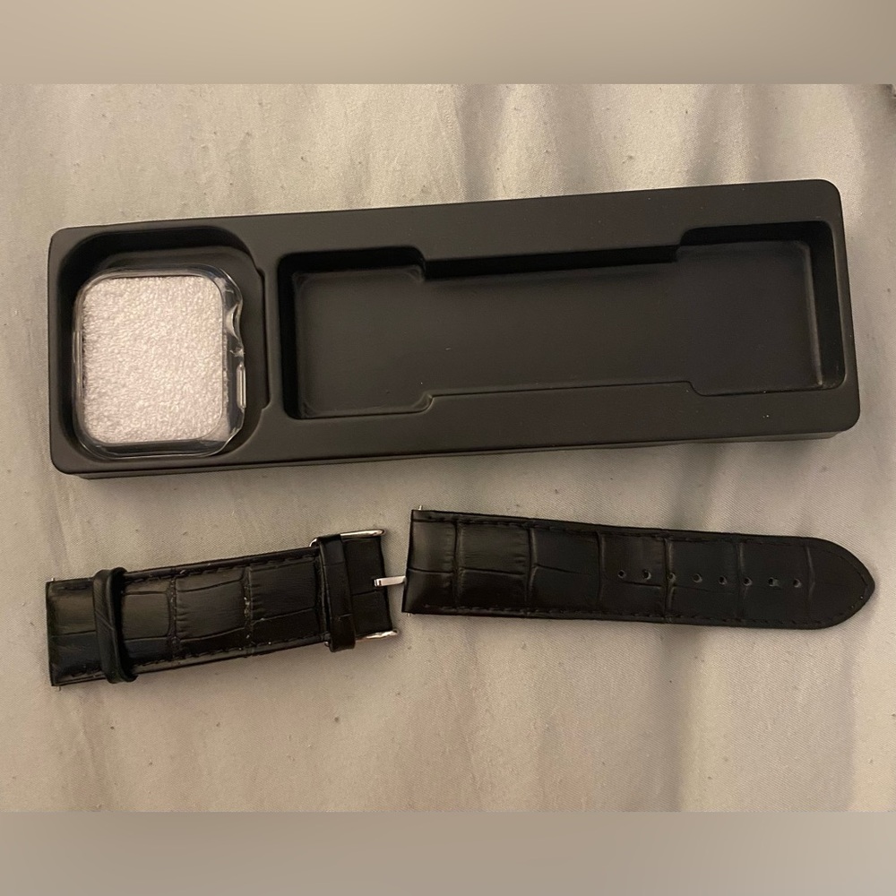 Dark Brown Leather Watch Band for Smartwatch